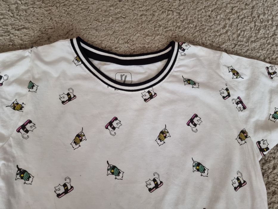 T-shirt biały w kotki ,Reporter Young