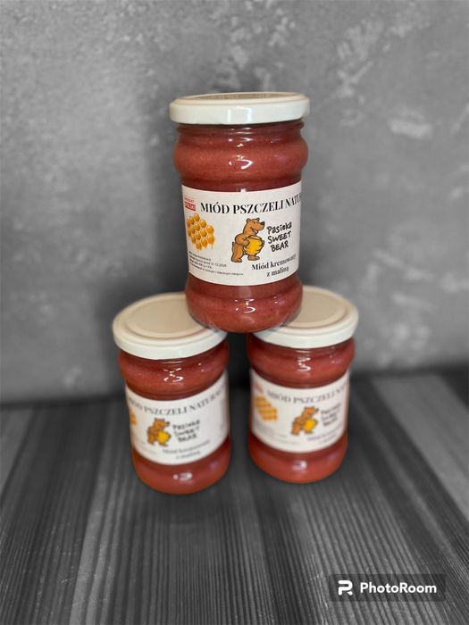 Miód kremowany z maliną  400 g