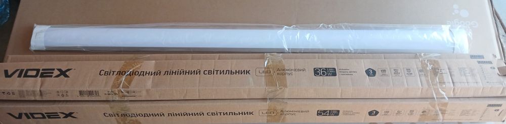 5 світлодіодних лінійних світильників VIDEX 36W (1.2м), алюмінієвий корпус, нові