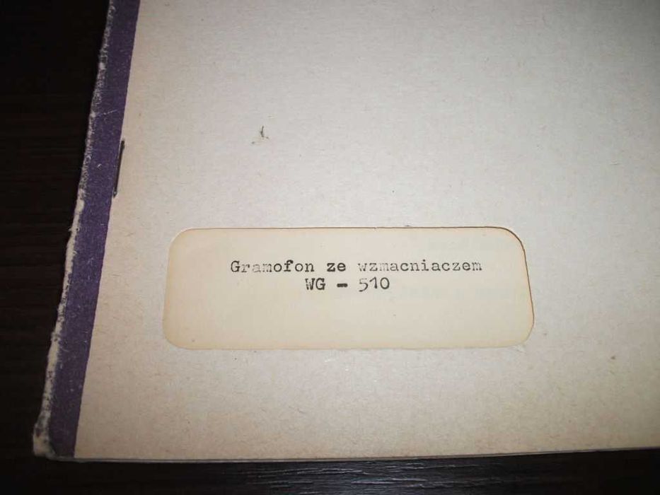 Instrukcja serwisowa Gramofon WG510 Unitra Fonica oryginał