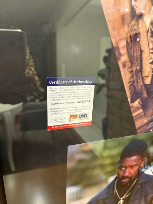 Oryginalne zdjęcie plakat z autografem Denzel Washington DZIEŃ PRÓBY