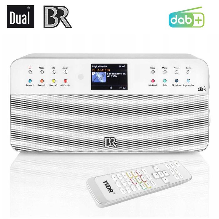 Stylowe Radio Cyfrowe Dual BR 2 DAB+ Kolorowy Wyświetlacz Pilot - Nowe
