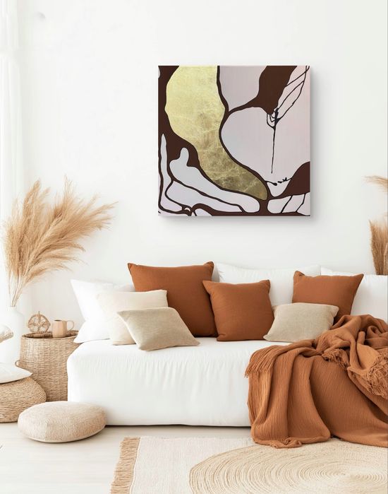 Картина в інтер‘єр “BREWED SERENITY” акриловий абстрактний живопис