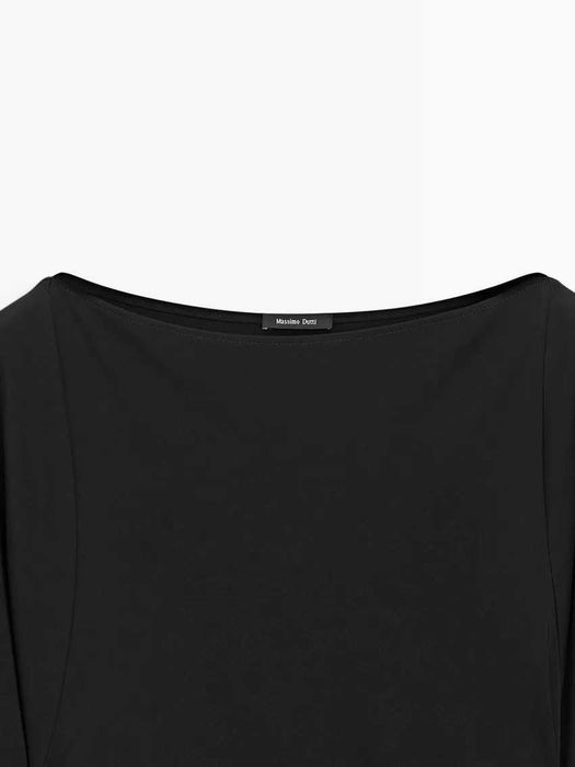 Sukienka średniej długości z marszczeniem Massimo Dutti