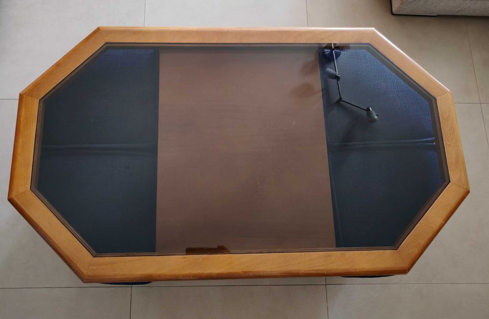 Mesa de centro sala de estar com 4 pufs