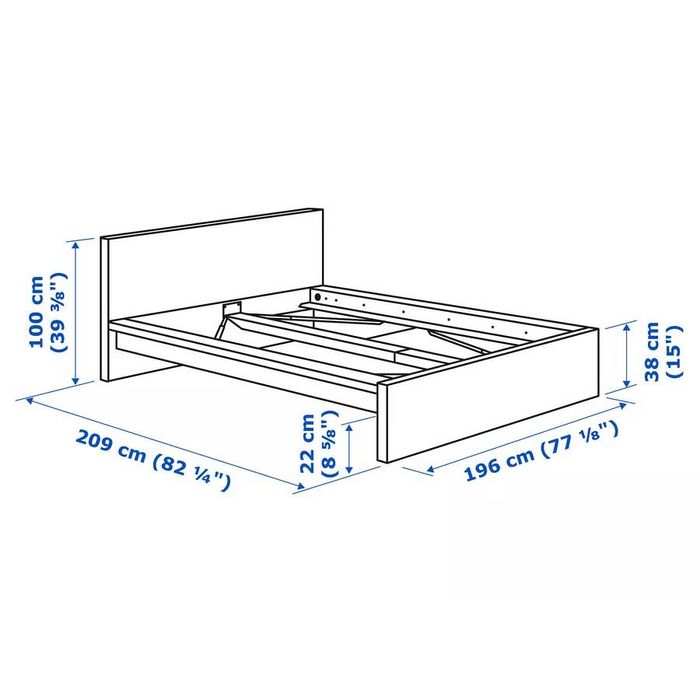 Cama + estrado MALM Ikea com oferta do colchão.