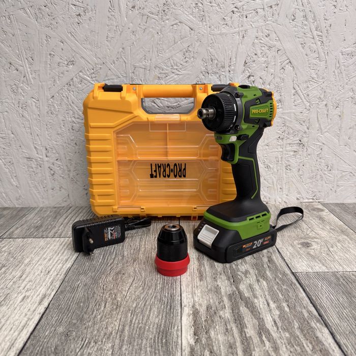 Шуруповерт Procraft PA20Li DFR 20V 2Аг 50Нм Безщітковий Кейс