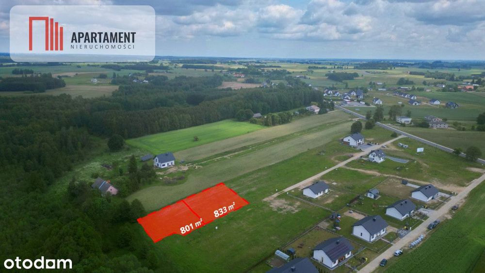 Działka budowlana 801m Lubichowo Poziomkowa