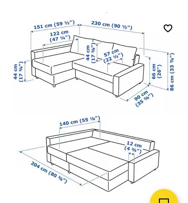 Um sofá que também serve de sofá-cama + espaço de arrumação