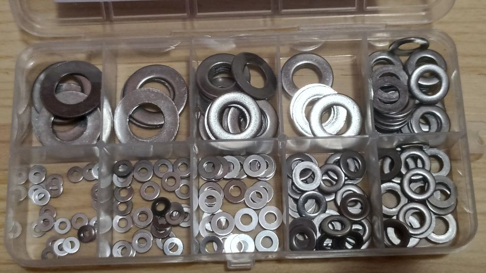 Набор плоских шайб 200 шт. нерж.сталь 304. Набір.