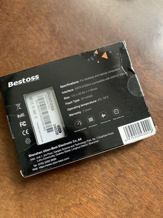 Ссд диск накопитель ssd solid state drive bestoss 240gb 2.5 sata
