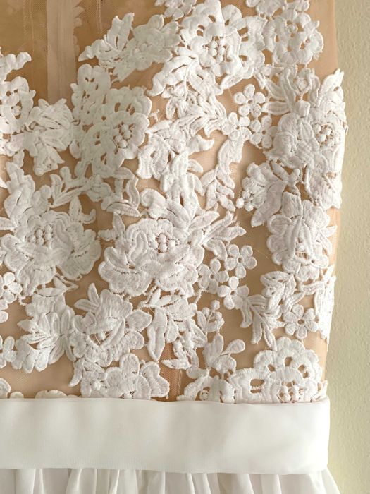 Suknia ślubna #56 boho linia A ivory zamek guziczki rozmiar 42 XL