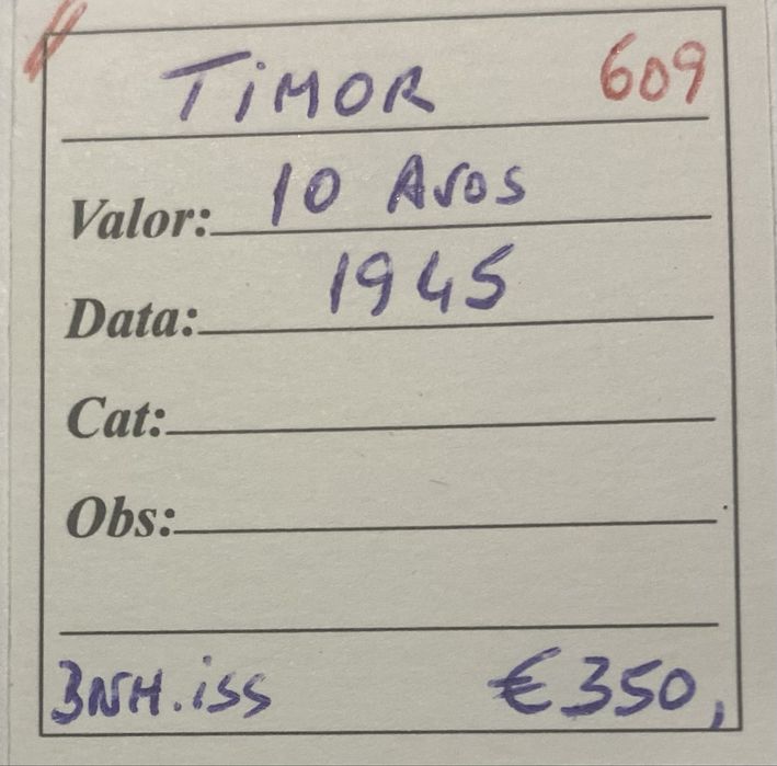 Moeda TIMOR 10 Avos 1945