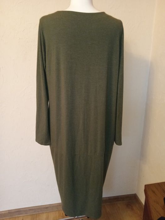 Długa bawełniana asymetryczna tunika khaki r.48/50 Megi.