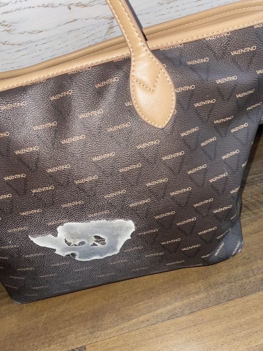 Torebka torba Valentino shopperka na ramię monogram z wadą duża