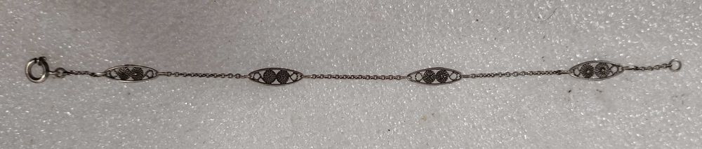 Pulseira de prata contrastada