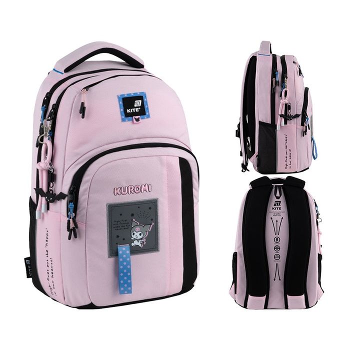 Рюкзак Kite Kuromi HK25-2578M ортопедичний шкільний рожевий