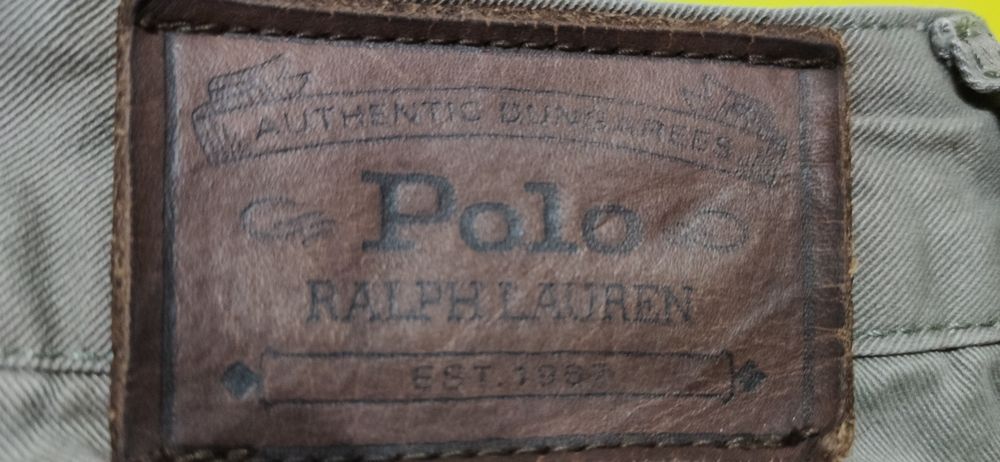 Spodnie jeansowe  polo  Ralph Lauren damskie koloru jasny khaki