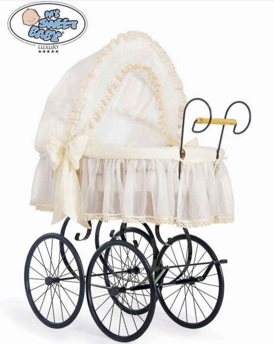 Koszyk do spania kołyska wiklinowa wózek retro My sweet baby