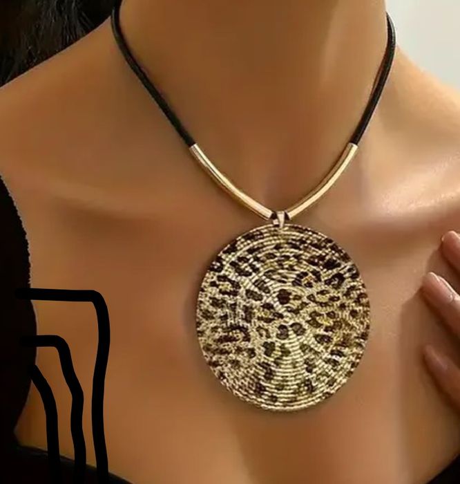 Nowy przepiękny wisior złoto panterkowy