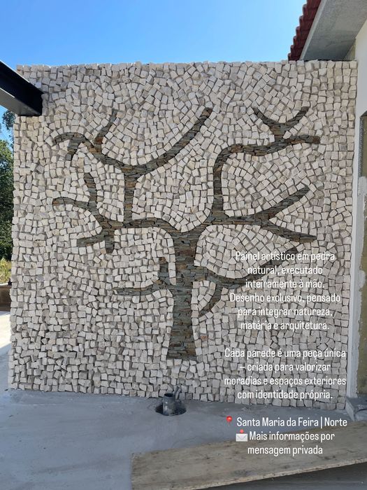 Murais decorativos em pedra natural para moradias