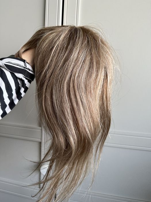 Peruka 100% wlosy naturalne blond bez z grzywka balejaz