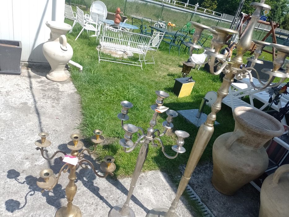 Świecznik duży srebrny 160 cm.