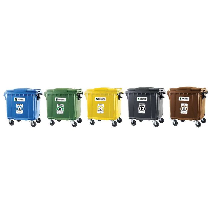 SEGREC Zestaw 5 Koszy 1100L Classic Niebiesk/Zielony/Żółty/Czarny/Brąz