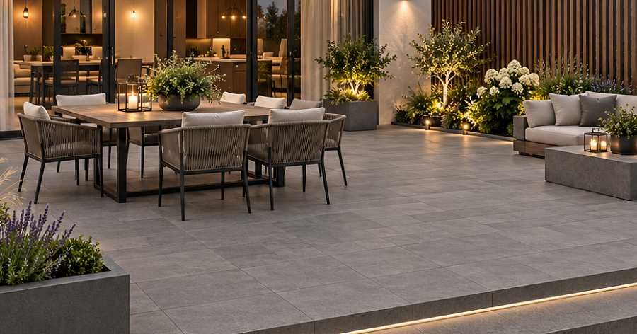 Płyta tarasowa STONE EFFECT PAVING DARK GREY PATIO PACK 18,36 m2 gres tarasowy ciemnoszary