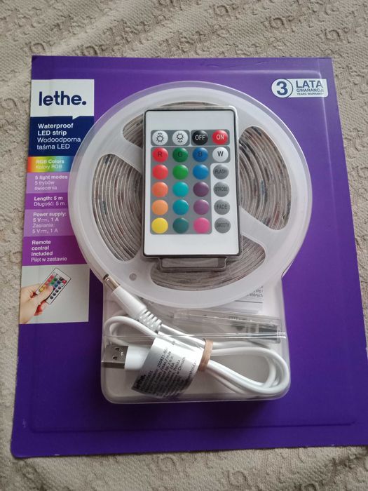 Taśma LED wodoodporna lethe 5m