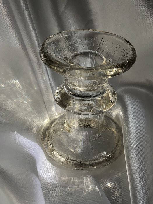 Świecznik szklany, Niemcy, vintage, midcentury