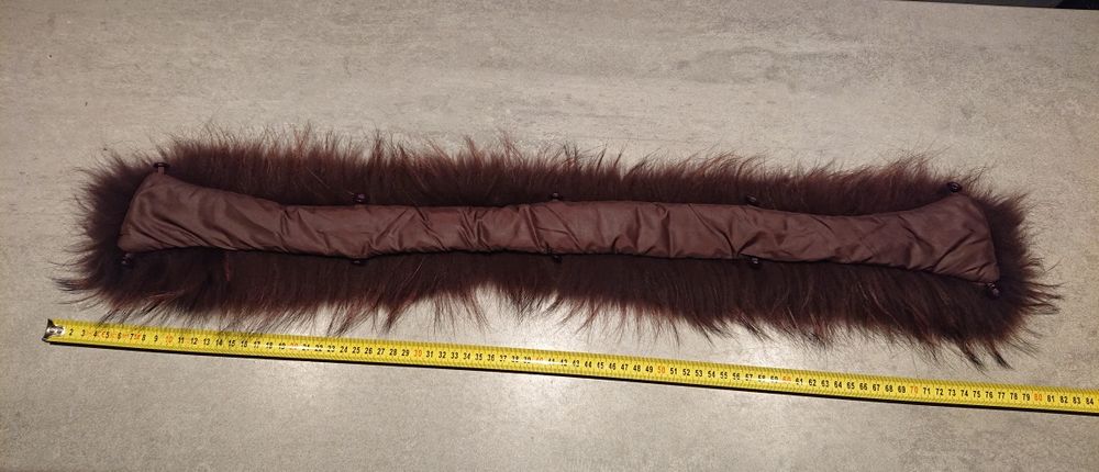 Obszycie do kaptura kołnierz jenot lis naturalny futro futerko gruby