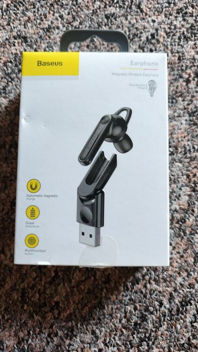 Słuchawka Bluetooth Baseus Magnetic NGCX-01 samochodowa USB NOWA