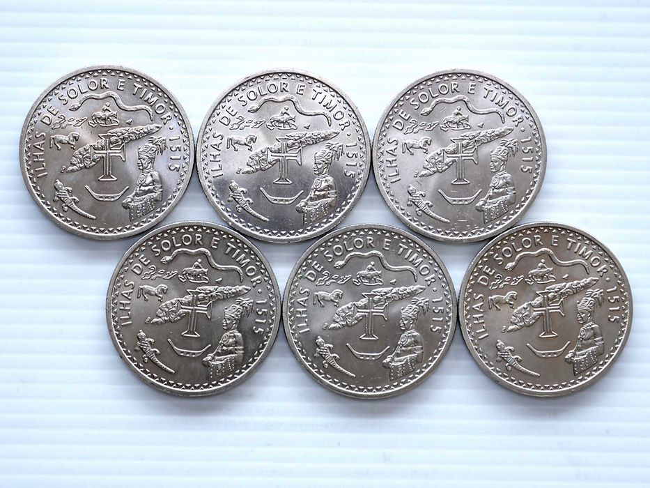 Lote de 6 Moedas 200 Escudos Ilhas de Solor e Timor 1995