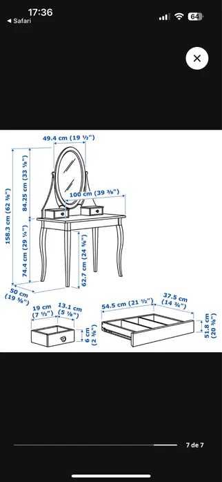 Toucador Hemnes +  Banco Rosentorp IKEA