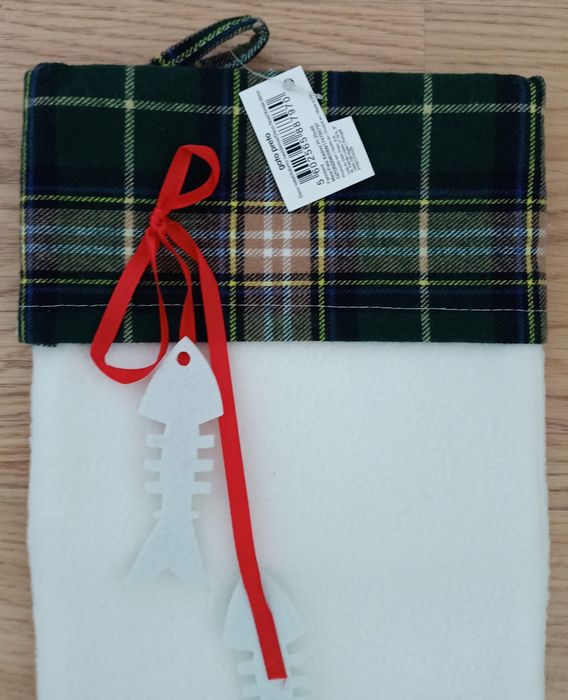 Meia de Natal pata de gato Gato Preto