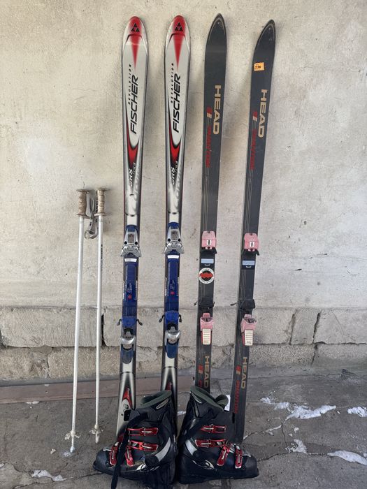 Лижі Дешево  , лижне взуття Salomon , лижні палиці