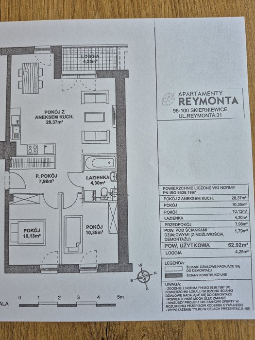 Sprzedam mieszkanie 3-pokojowe w stanie deweloperskim wraz z miejscem postojowym/ Apartamenty Reymonta