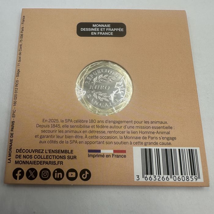 Moneta 5 euro Francja 2025 Królik zwierzę