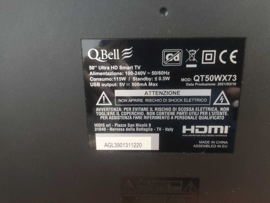 Tv Q.Bell QT50WX73 "placas"