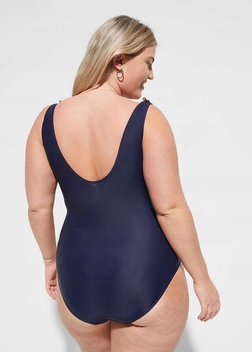 B.P.C kostium kąpielowy granatowy w kwiaty r.38