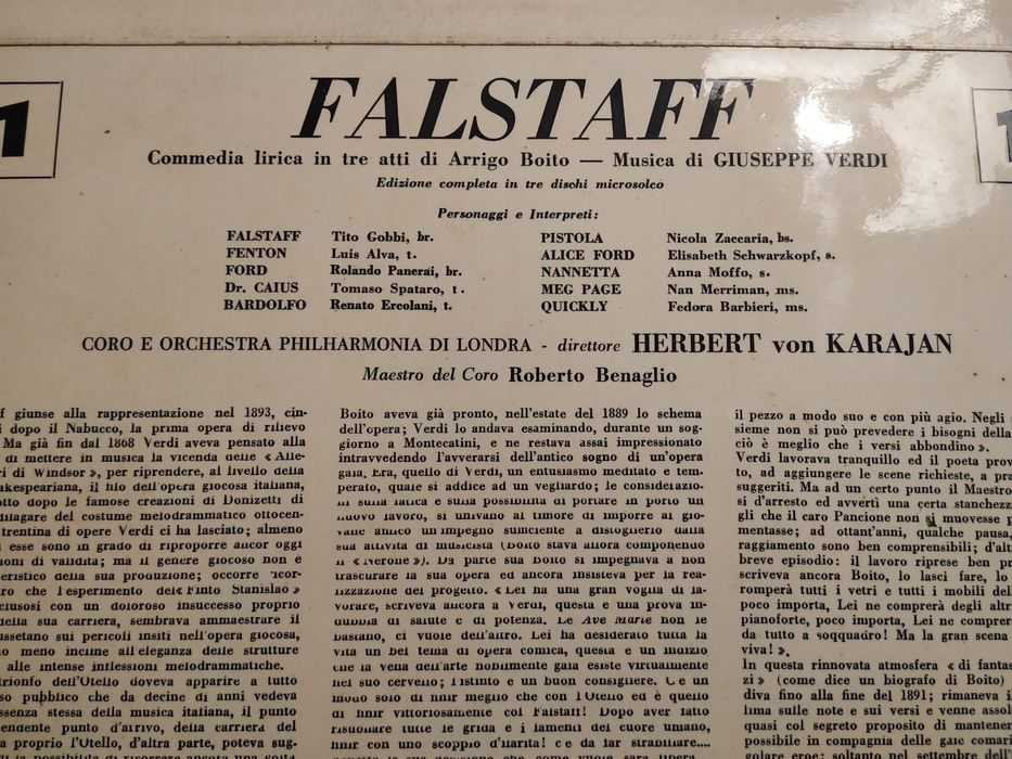 Disco Vinil Falstaff de 1957