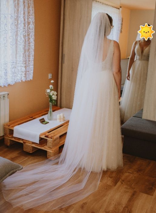 Suknia ślubna Betti, perły, groszki rozmiar 38/40