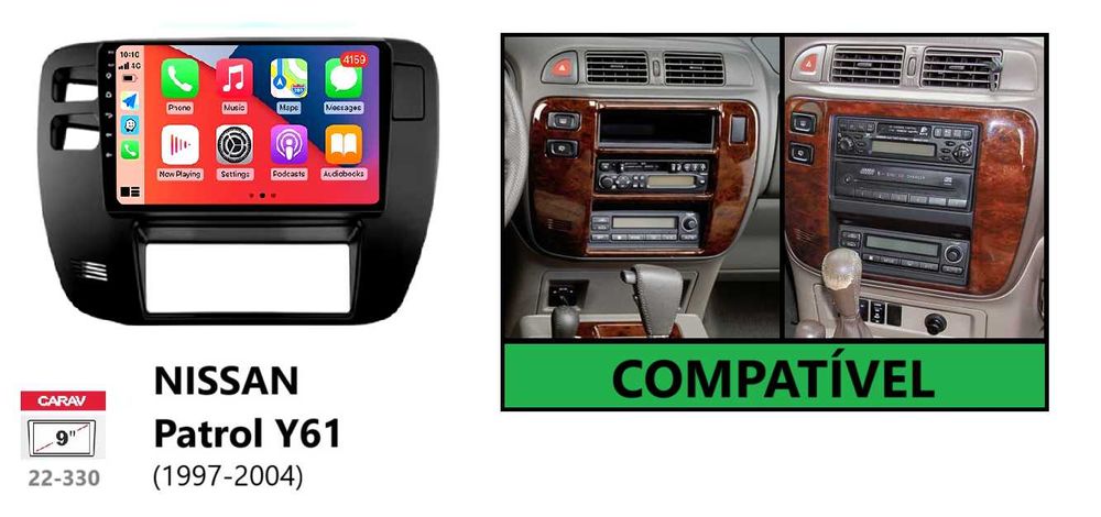 Rádio 2DIN 9" • NISSAN Patrol (1997 a 2010) • Android [4+32GB] Y61 GR