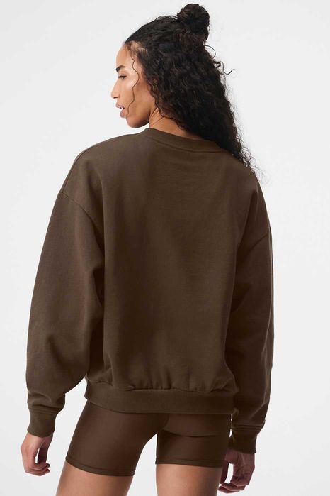 Світшот Alo Yoga Accolade Crew Neck Pullover Silver Logo Espresso