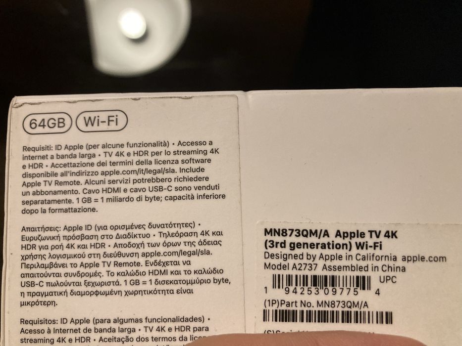 Box Apple TV 4K 3a Geração - WiFi 64GB