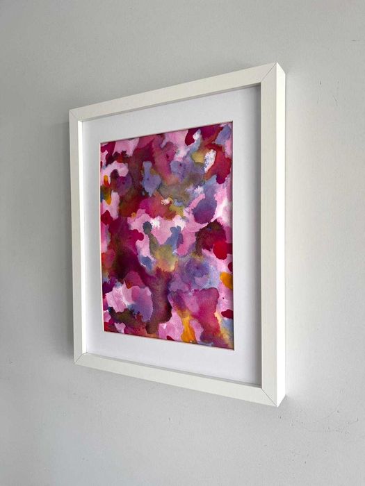 Quadro - Pintura abstrata em acrílico com moldura