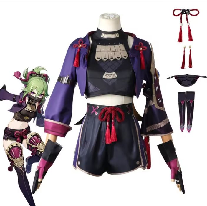 Genshin Kuki Shinobu Cosplay Set
