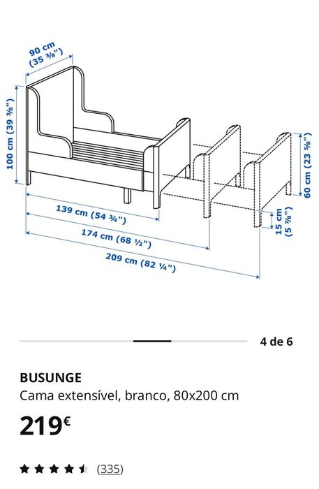 Cama criança extensível com colchão.