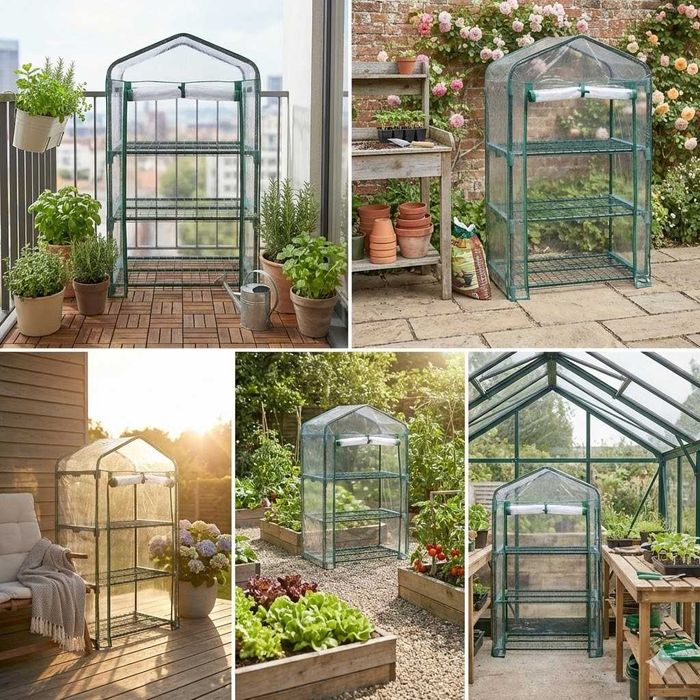 Міні-теплиця стелаж LEOBRO для розсади (3, 4, 8 полиць) Парник-теплица